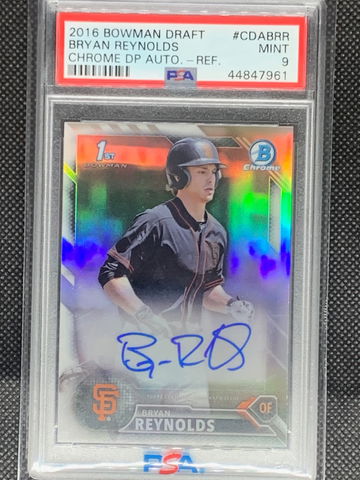 2016 Bowman Chrome Draft 1st Bryan Reynolds Draft Pick Auto Refractor /499 PSA 9 Mint