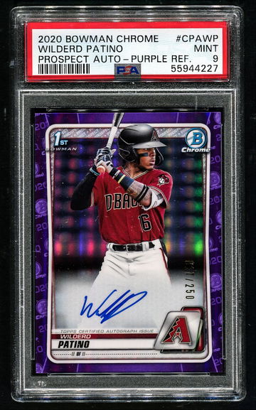 2020 Bowman Chrome Wilderd Patino Purple Refractor Auto /250 PSA 9 Mint