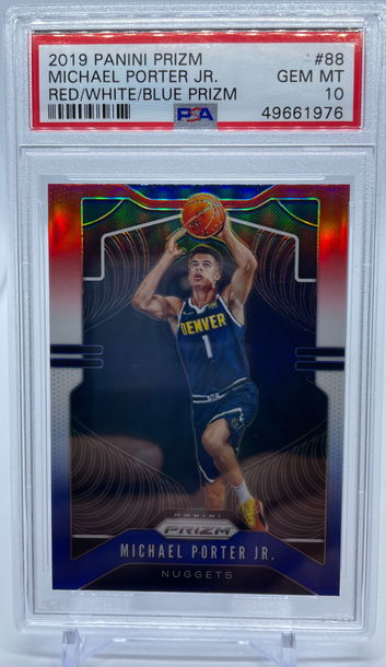 2019 Panini Prizm Michael Porter Jr. Red White and Blue PSA 10 GEM-MINT