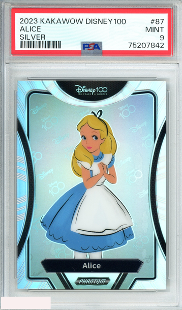 2023 KAKAWOW DISNEY100 WONDROUS CHARACTER ALICE #87 SILVER HOLO PSA 9 MINT