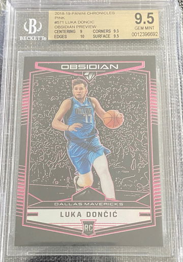 2018-19 Luka Doncic Chronicles Obsidian Preview Pink /75