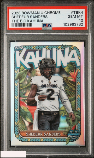 2023 BOWMAN UNIVERSITY CHROME THE BIG KAHUNA SHEDEUR SANDERS #TBK4 PSA 10