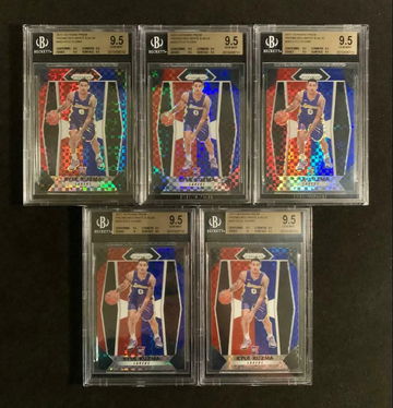 LOT (5pcs) 2017 Prizm Prizms Red White & Blue Kyle Kuzma Rookie RC #283 BGS 9.5 - DHL Express Air 5-6 Days with Tracking