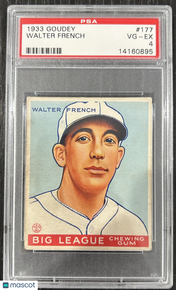 1933 Goudey Walter French #177 PSA 4