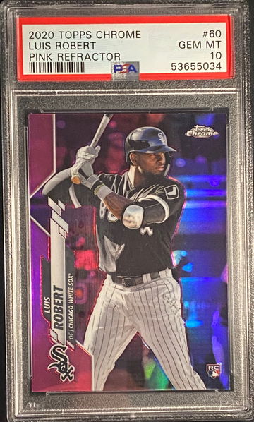 2020 Topps Chrome Luis Robert Pink Refractor Rookie RC White Sox PSA 10
