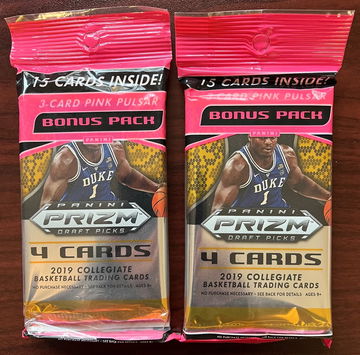 2019 - 2020 Prizm Draft Picks Basketball Cello Pack 2-LOT (Zion, Morant, Poole, Herro)