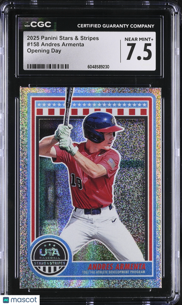 2025 Panini Stars & Stripes Andres Armenta #158 Opening Day CGC 7.5