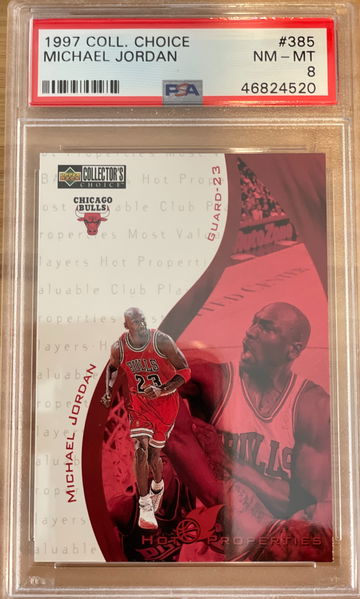 Michel Jordan GOAT 1997 UD Collector's Choice #385 PSA 8 NM-MT