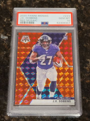2020 JK Dobbins Mosaic Red HOLOGRAM #223 PSA 10