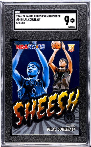 2023-24 Panini Hoops Premium Stock Sheesh Bilal Coulibaly #14 RC SGC 9