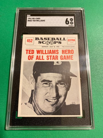 1961 NU-CARD # 452 Ted Williams 