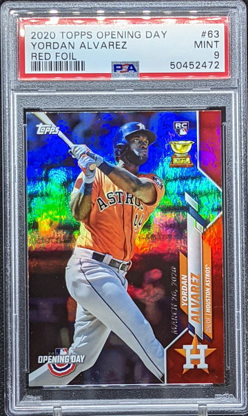 2020 Topps Opening Day Yordan Alvarez Red Foil RC #63 PSA 9