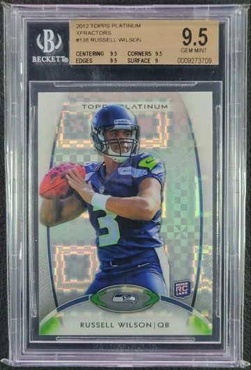 2012 Topps Platinum #138 Russell Wilson XFRACTORS RC Rookie BGS 9.5 GEM MINT