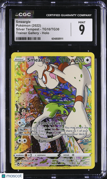 2022 Pokemon Silver Tempest Smeargle Holo CGC 9 #TG10/TG30