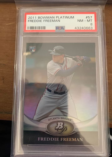 Freddie Freeman Rookie 2011 Bowman Platinum PSA 8 Braves MVP