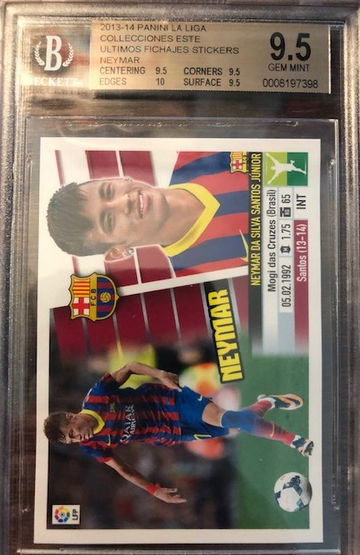 NEYMAR 2013-14 PANINI LA LIGA ESTE ULTIMOS FICHAJES STICKER BGS 9.5