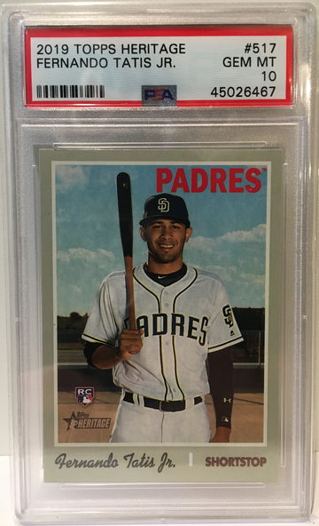 2019 Topps Heritage Fernando Tatis Jr Rookie RC #517 PSA 10 Padres