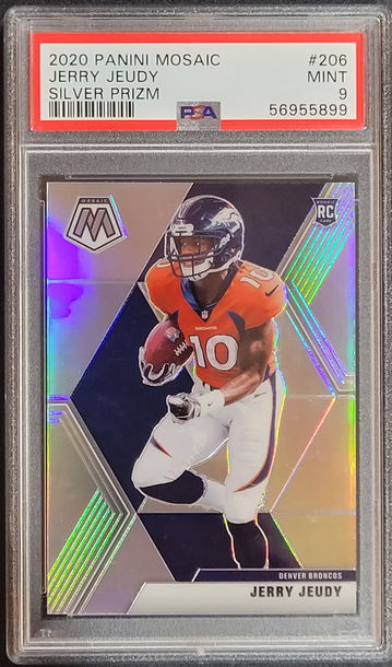 2020 Mosaic JERRY JEUDY Silver Prizm Rookie #206 RC PSA 9 Mint