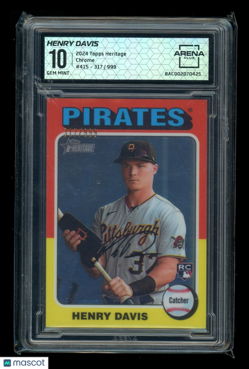 2024 Topps Heritage Chrome Henry Davis #415 /999 RC Arena Club 10