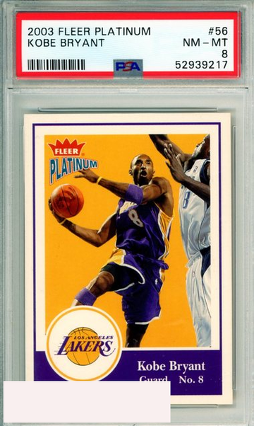 2003 FLEER PLATINUM KOBE BRYANT #56 HOF LOS ANGELES LAKERS PSA 8 NM-MT