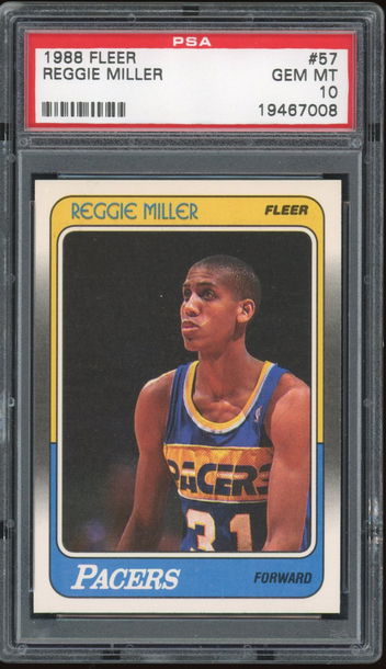 Reggie Miller 1988 Fleer #57 Fleer PSA 10 Gem Mint Awesome Vintage Reggie! The Knick Killer
