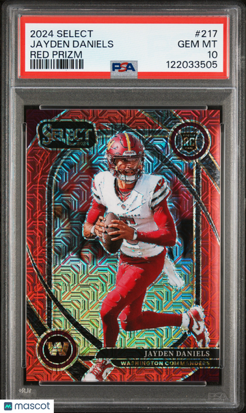 2024 Panini Select Jayden Daniels #217 Red Prizm /49 Rookie PSA 10