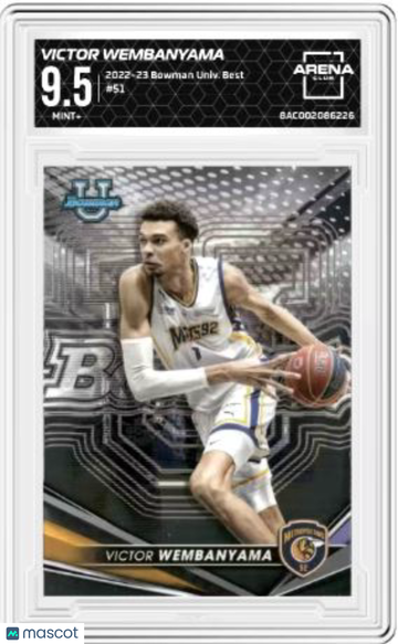 2023 2022-23 Bowman University Best Victor Wembanyama #51 Arena Club 9.5