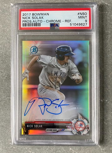 Nick Solak 2017 Bowman Chrome Refractor Auto PSA9