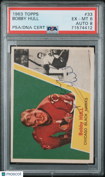 1963 Topps Bobby Hull #33 PSA 6 Auto 8