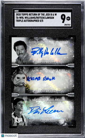 2020 Topps Return Of The Jedi B & W Billy Dee Williams #TA-WRL SGC 9