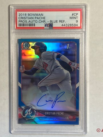 Cristian pache blue refractor auto psa 9 mint