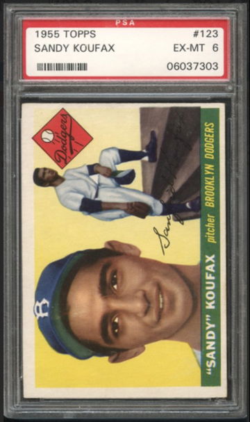 1955 Topps #123 Sandy Koufax PSA 6 ROOKIE