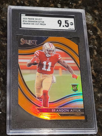 2020 Select Prizm Orange Die Cut FIELD LEVEL Brandon Aiyuk Rookie #366 SGC 9.5