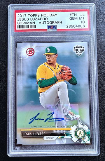 JESUS LUZARDO 2017 TOPPS HOLIDAY BOWMAN AUTO JERSEY #44 /99