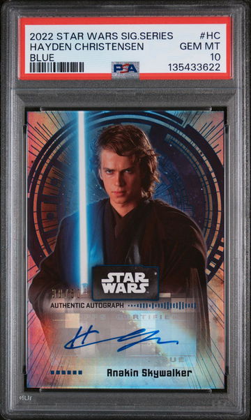 2022 Star Wars Signature Series Blue Hayden Christensen #AHC /50 PSA 10