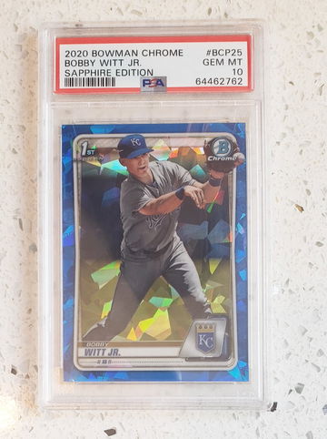 2020 Bowman Chrome Sapphire Refractor Bobby Witt Jr. Rookie PSA 10