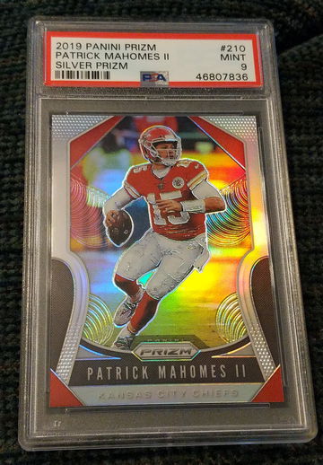 Patrick Mahomes 2019 prizm silver PSA 9