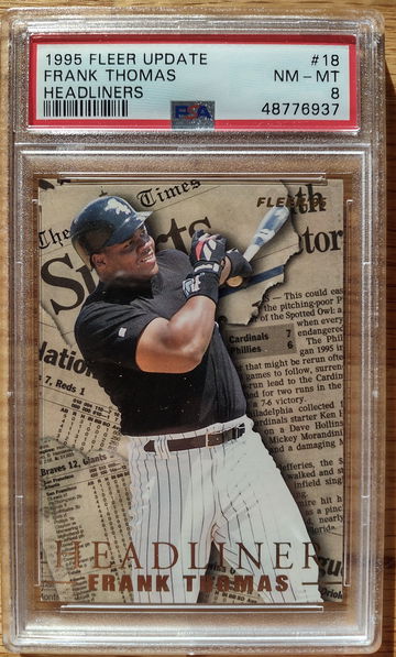 1995 Fleer Update Headliner Frank Thomas PSA 8