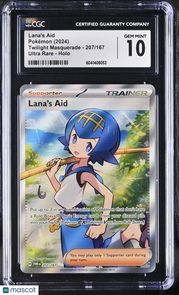 2024 Pokémon Twilight Masquerade Lana's Aid Ultra Rare CGC 10 #207/167