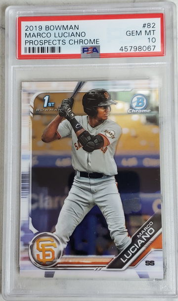 2019 Bowman Chrome Prospects Marco Luciano 1st Bowman RC PSA 10