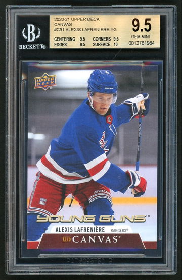 2020-21 Alexis Lafreniere Upper Deck Young Guns Canvas BGS 9.5