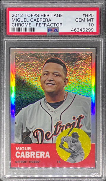 2012 Topps Heritage Chrome Refractor /563 Miguel Cabrera PSA 10