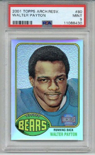 2001 TOPPS ARCHIVES RESERVE REFRACTOR #80 WALTER PAYTON CARD CHICAGO BEARS PSA 9