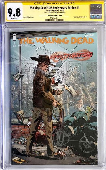 Walking Dead 15th Anniversary Edition #1 Infinity & Beyond Logo CGC 9.8 Signed By Charlie Adlard
