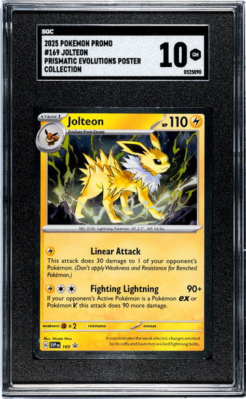 2025 Pokemon Promo #169 Jolteon Prismatic Evolutions Poster Collection SGC 10