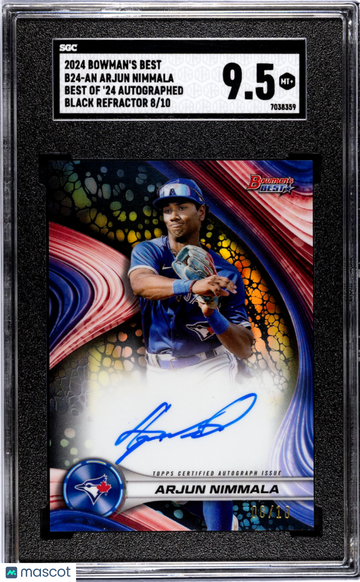 2024 Bowman's Best Arjun Nimmala #B24-AN Of '24 Autograph Black Refractor SGC 9.5