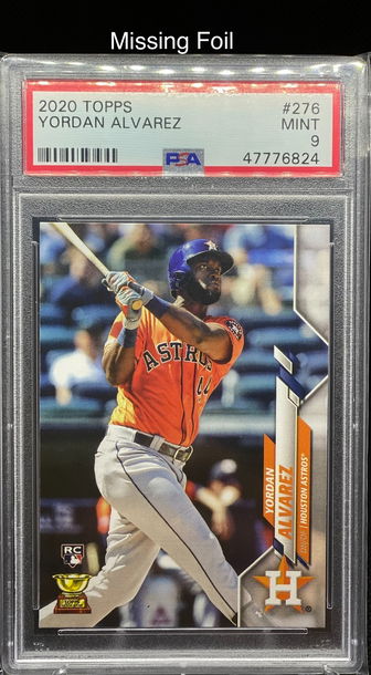 2020 Topps Yordan Alvarez Missing Foil SP PSA 9