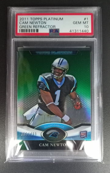 Cam Newton Topps Platinum Green Refractor RC /499 PSA 10 (Shipping from Australia)