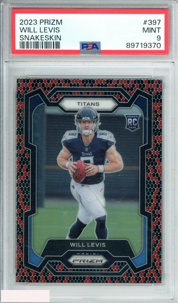 2023 PANINI PRIZM WILL LEVIS #397 SNAKESKIN PRIZM ROOKIE  PSA 9 MINT