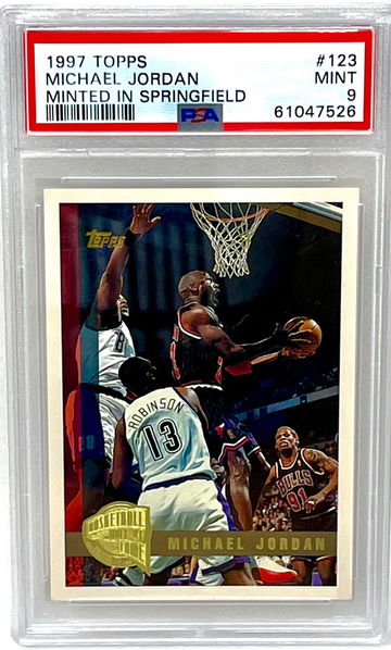 1997 Topps Michael Jordan Minted in Springfield Gold PSA 9 Mint